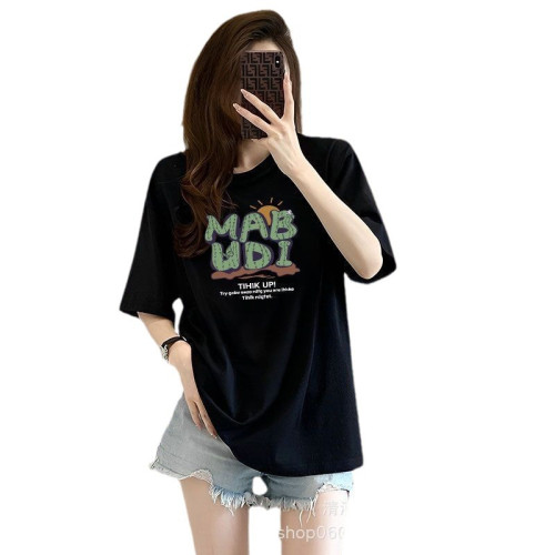 ins超火白色短袖t恤女重磅純棉美式正肩oversize潮牌寬松半袖上衣