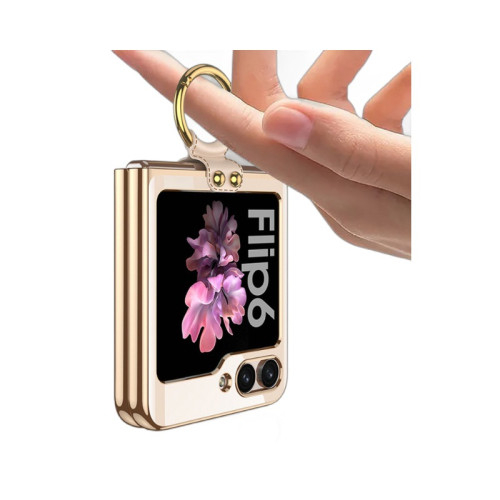 適用三星Z flip6手機殼新品指環支架flip6電鍍幻影防摔保護套