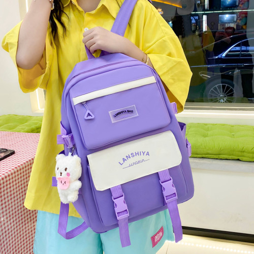 新款五件套學生書包小學生初中生輕便後背包高中生補習袋雙肩包