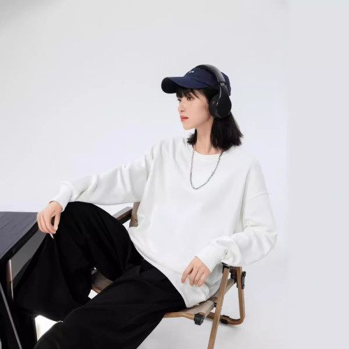360g重磅毛圈落肩衛衣女2024秋冬款休閒寬松立體版型情侶款上衣女