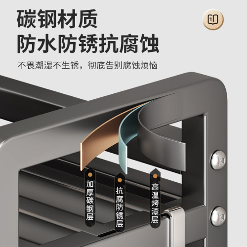 書架落地置物架帶輪一體靠牆移動兒童書本簡易多層鐵藝儲物收納櫃