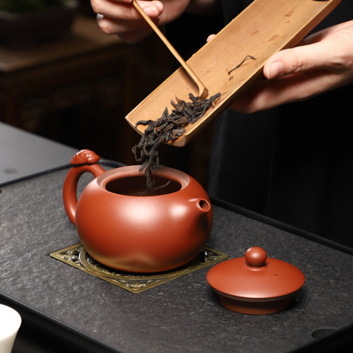 紫砂茶壺陶瓷家用大容量鳳鳴倒把西施壺大紅袍泡茶壺功夫茶具單壺