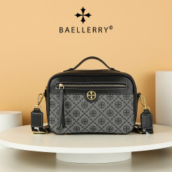 女士小方包新款Baellerry時尚拼皮拉鍊單肩斜後背包手提包女包