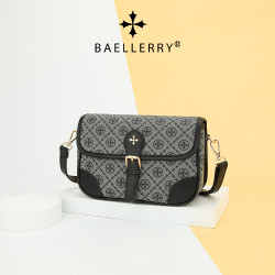 女士包袋新款Baellerry 時尚十字花撞色吸釦單肩斜背高級感女包