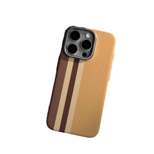 適用iPhone16凱夫拉紋磁吸手機硬殼蘋果15碳纖維紋全包防摔商務14