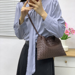 牛皮女包編織餃子包垃圾包真皮腋下包雲朵包時尚百搭單肩斜後背包