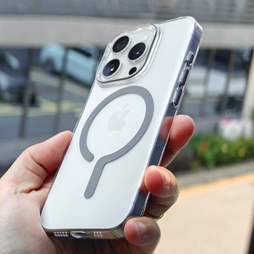 適用蘋果15promax手機殼新款不黃透明磁吸iPhone14全包防摔保護套