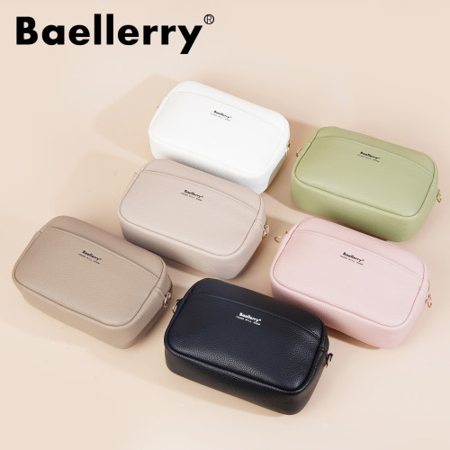 新款baellerry女士錢包純色大容量拉鍊單肩斜背時尚高級感小方包