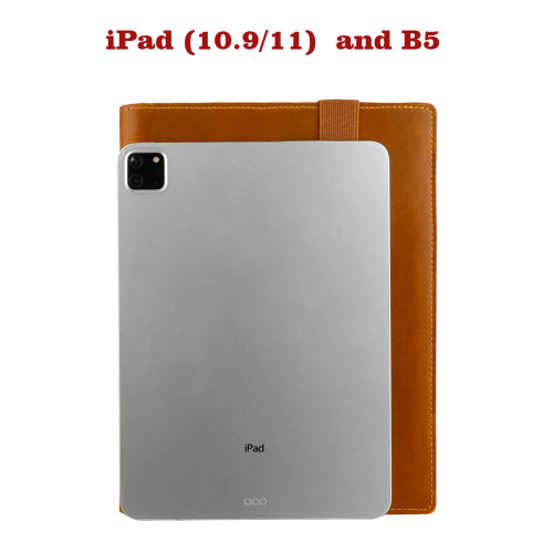 瘋馬皮B5筆電皮套珮帶筆位ipadpro10.5/11商務辦公記事本皮套