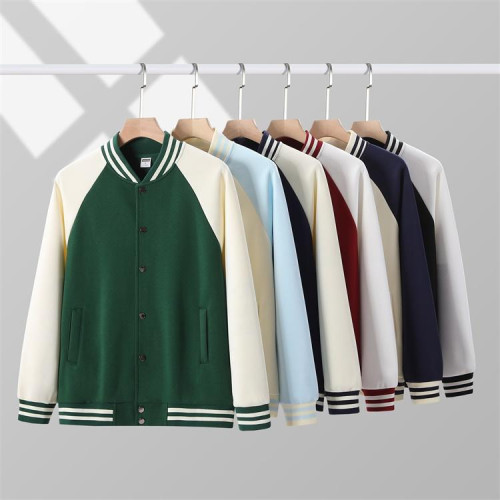 2024秋冬新款拼色棒球服外套320G美式潮牌上衣寬松撞色外套