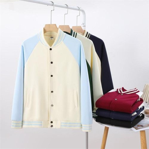 2024秋冬新款拼色棒球服外套320G美式潮牌上衣寬松撞色外套