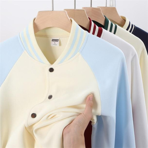 2024秋冬新款拼色棒球服外套320G美式潮牌上衣寬松撞色外套