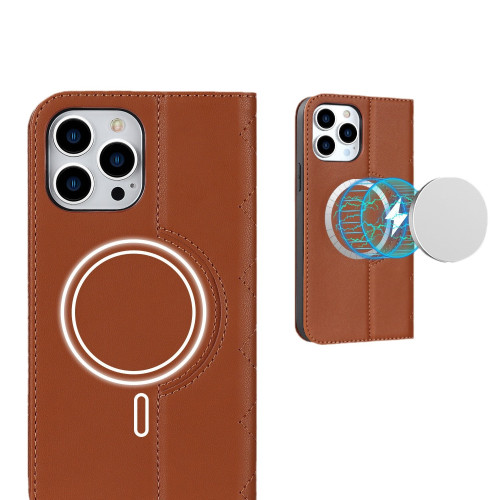 適用於iPhone16手機殼蘋果15promax小香風磁吸無線充皮套14保護套