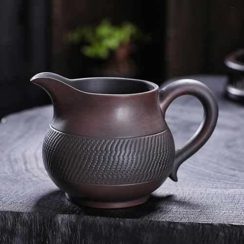 紫砂公道杯茶漏套裝一體手工家用大號紫陶茶海功夫茶具配件濾茶器