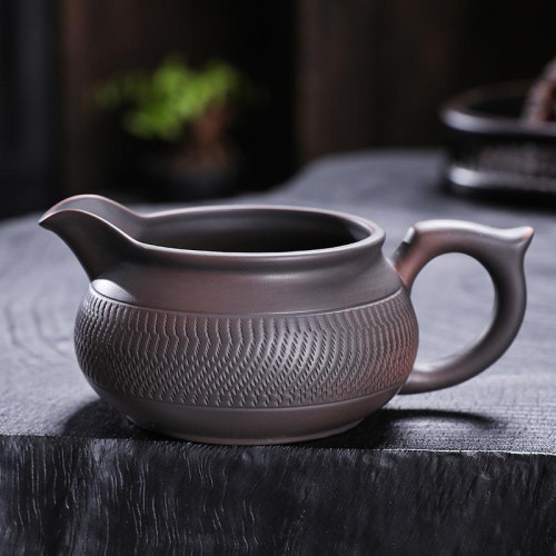 紫砂公道杯茶漏套裝一體手工家用大號紫陶茶海功夫茶具配件濾茶器