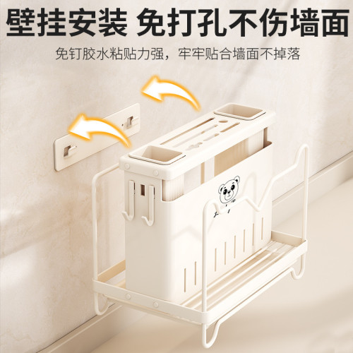 爆款多功能刀架置物架壁掛家用筷子筒廚房家庭瀝水收納盒壁掛式