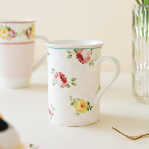 花卉馬克杯家用大容量水杯咖啡杯陶瓷創意陶瓷杯骨瓷優雅 花卉馬克杯家用大容量水杯咖啡杯陶瓷創意陶瓷杯骨瓷優雅
