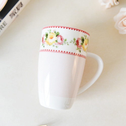 花卉馬克杯家用大容量水杯咖啡杯陶瓷創意陶瓷杯骨瓷優雅 花卉馬克杯家用大容量水杯咖啡杯陶瓷創意陶瓷杯骨瓷優雅