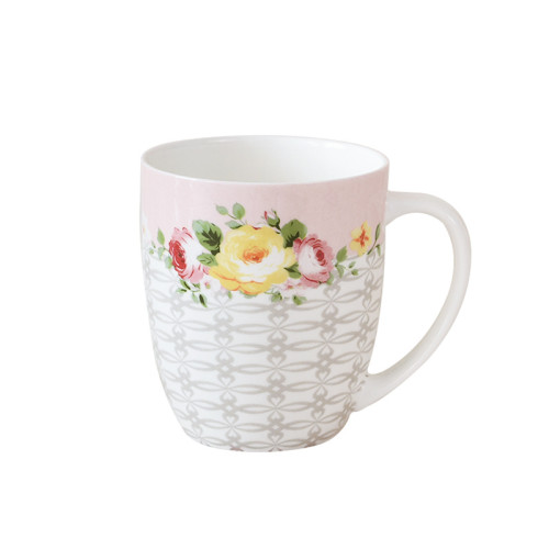 花卉馬克杯家用大容量水杯咖啡杯陶瓷創意陶瓷杯骨瓷優雅 花卉馬克杯家用大容量水杯咖啡杯陶瓷創意陶瓷杯骨瓷優雅