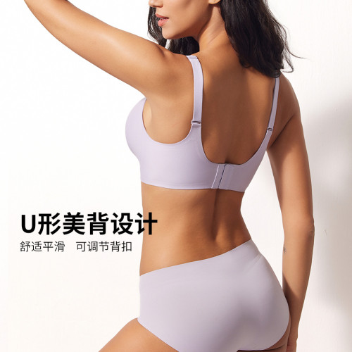 內衣女無鋼圈小水滴光面果凍條常規歐美大碼文胸罩