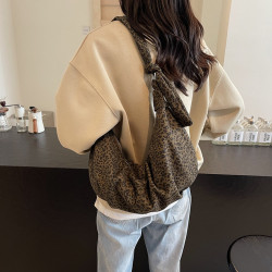 大容量包包女簡約時尚通勤單肩包新款休閒百搭洋氣豹紋托特包