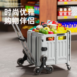家用買菜車多功能小拉車快遞超市可攜式拉桿車大容量六輪爬坡露營車