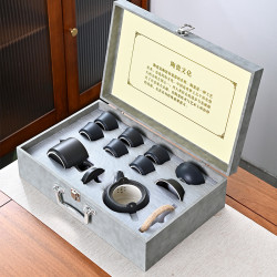 日式黑陶功夫茶具套裝家用陶瓷泡茶壺茶杯小套禮盒裝商務禮品