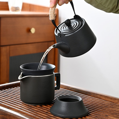 日式黑陶功夫茶具套裝家用陶瓷泡茶壺茶杯小套禮盒裝商務禮品
