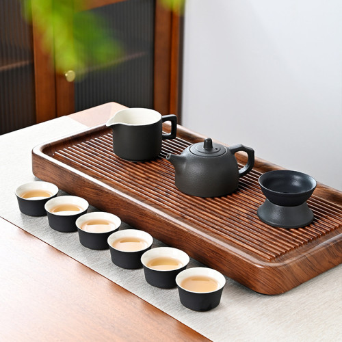 日式黑陶功夫茶具套裝家用陶瓷泡茶壺茶杯小套禮盒裝商務禮品