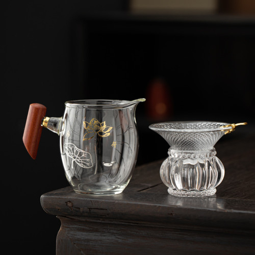 公道杯玻璃功夫茶具分茶器帶茶濾泡茶杯高級公杯茶海茶漏套裝日式 公道杯玻璃功夫茶具分茶器帶茶濾泡茶杯高級公杯茶海茶漏套裝日式