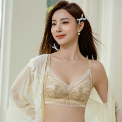 新款乳膠內衣女性感蕾絲無鋼圈小胸聚攏上托收副乳調整型文胸胸罩