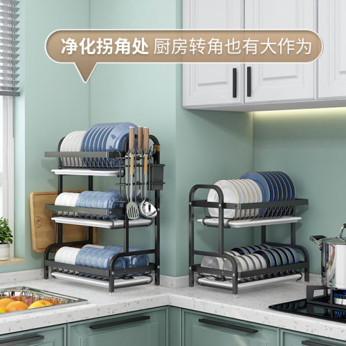 廚房置物架碗碟架碗盤收納架瀝水架家用多功能碗筷收納置物架 廚房置物架碗碟架碗盤收納架瀝水架家用多功能碗筷收納置物架