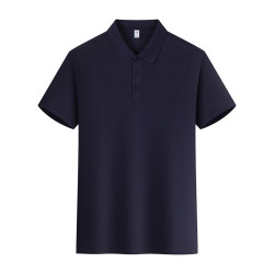 polo衫冰絲商務夏季新款純色翻領工作服t恤短袖男士