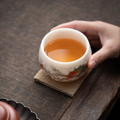 羊脂玉白瓷茶杯高檔個人專用主人杯單杯茶碗茶盞高級陶瓷對杯