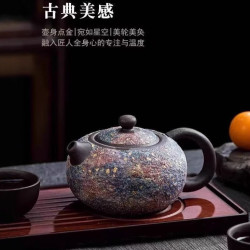 日式巖礦茶壺林培福純手工鐵胎泡茶器家用功夫茶具創意球孔單壺