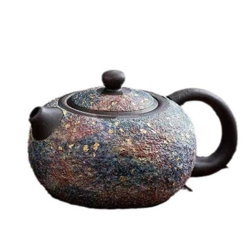 日式巖礦茶壺林培福純手工鐵胎泡茶器家用功夫茶具創意球孔單壺