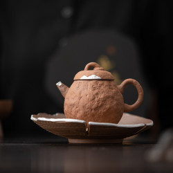 空寂齋迴紋壺復古鎏銀手作老巖泥球孔過濾茶壺功夫茶家用可泡養