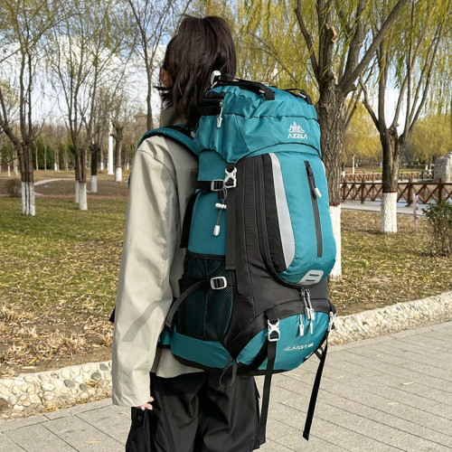 阿澤拉多功能60L防潑水後背包大容量旅行雙肩包戶外徒步運動登山包