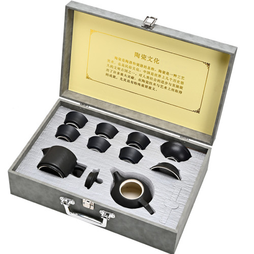 提梁壺十件套茶具套裝整套伴手禮高檔上檔次功夫德化
