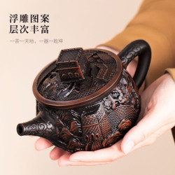 高檔禮品張寶玲大師紫陶功夫茶具茶壺家用陶瓷沏泡茶器單壺禮盒裝