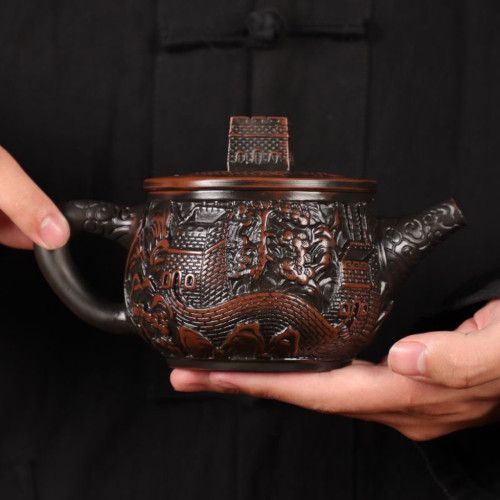 高檔禮品張寶玲大師紫陶功夫茶具茶壺家用陶瓷沏泡茶器單壺禮盒裝