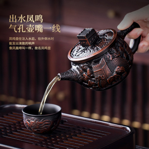 高檔禮品張寶玲大師紫陶功夫茶具茶壺家用陶瓷沏泡茶器單壺禮盒裝