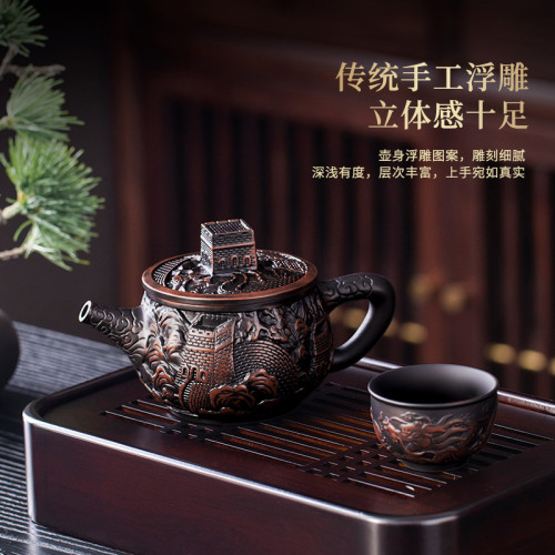 高檔禮品張寶玲大師紫陶功夫茶具茶壺家用陶瓷沏泡茶器單壺禮盒裝