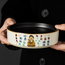 汝窰我彿持杯壺承乾泡台家用高級儲水式茶杯大容量蓄水圓形壺托