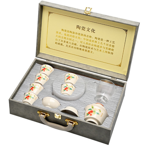 加工草木灰茶具套裝一整套陶瓷禮盒裝德化禮品功夫