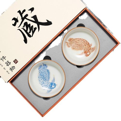 汝窰銀鱗禦龍普洱杯陶瓷茶杯主人杯家用單杯個人專用茶具品茗杯子