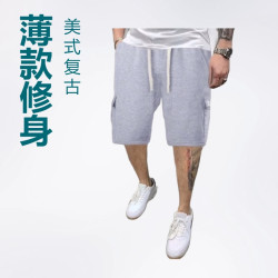 年夏季新款男士休閒多口袋短褲純色男式五分褲男