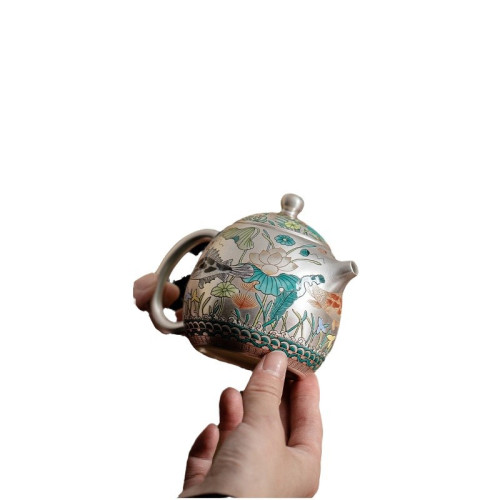 一壺二杯鎏銀茶具套裝家用客廳輕奢高檔茶壺茶杯辦公室會客茶具