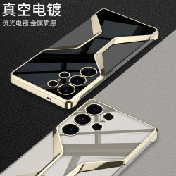 適用三星S25Ultra手機殼新款s25u電鍍高光亮面Pc超薄無邊框殼
