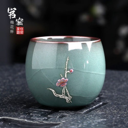 高檔官窰主人杯功夫茶杯男女士高級感單個茶盞冰裂陶瓷杯個人專用